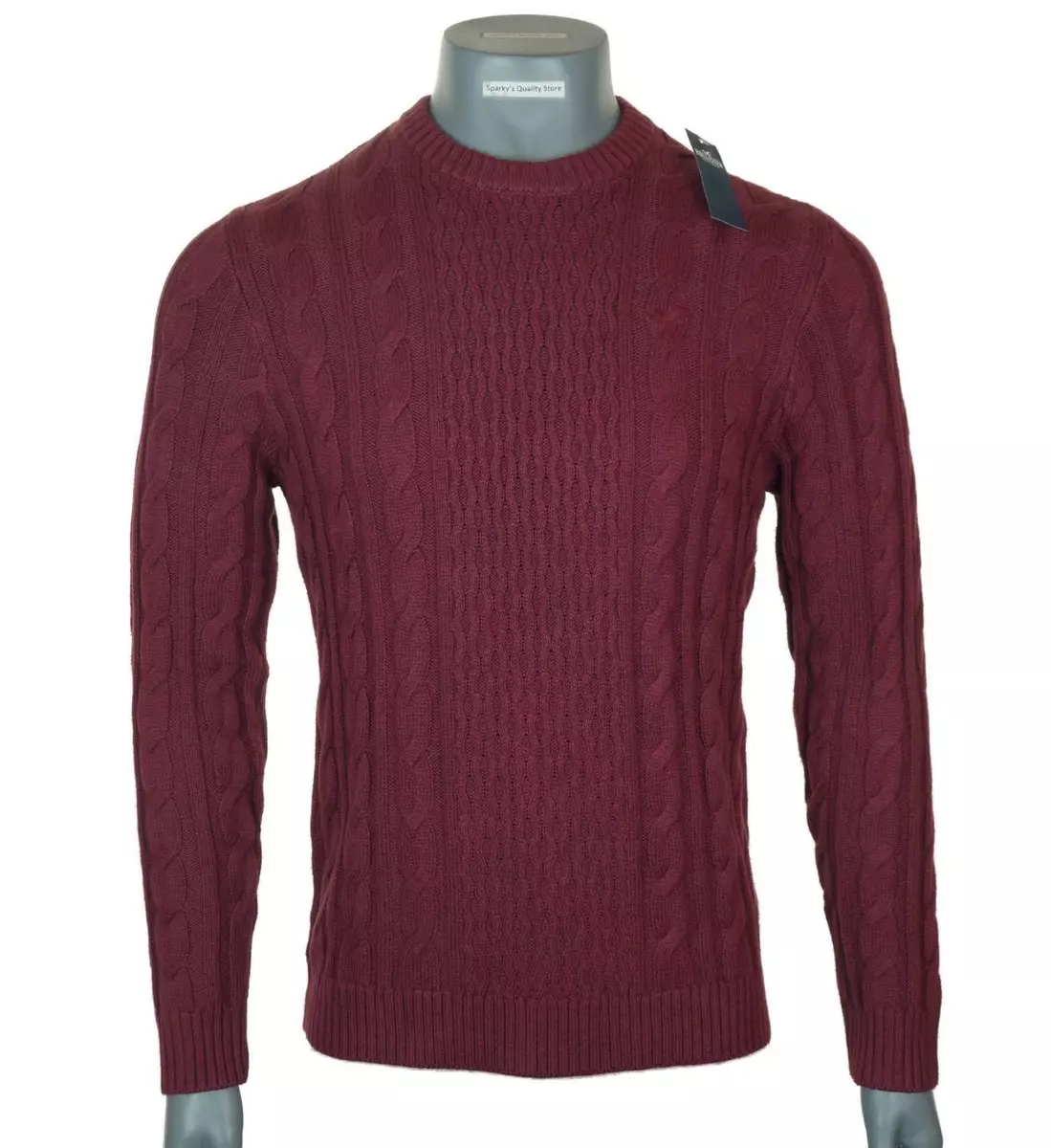 Hollister cable crewneck sweater sale