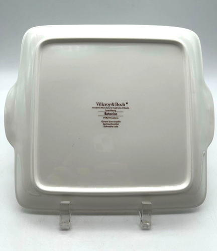 Villeroy & Boch Botanica Square Plate/Cake Platter, Lathyrus Tuberosus, 8" x 8" - Picture 4 of 6