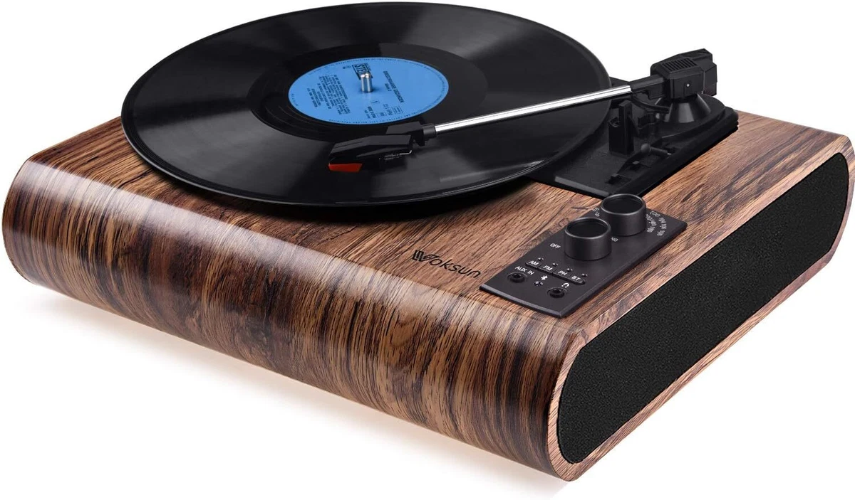 VOKSUN Record Player Built in Dual Channel Stereo Speakers with
