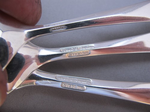 Reed & Barton Sterling DIAMOND (1958) 4 Pc PLACE SETTINGS-No Mono - Picture 4 of 5