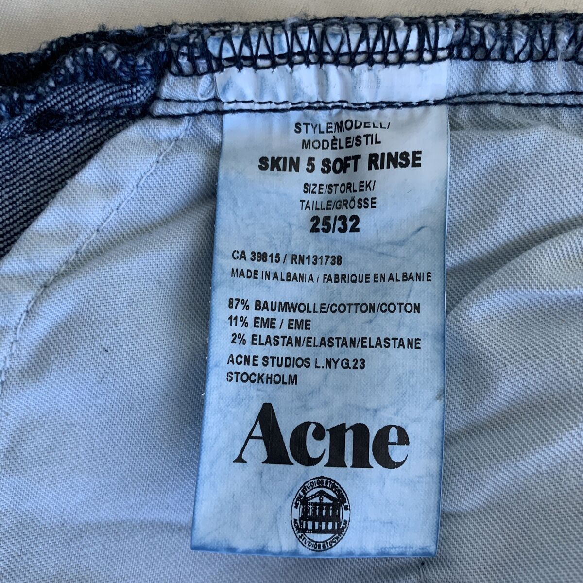 全国無料得価 ACNE - Acne Studios skin5 RW RINSE インディゴの通販