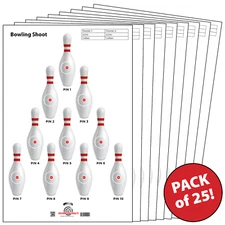 25 Pack Paper Shooting Targets Gun Range Rifle Pistol Bowling Shoot Game 23x35