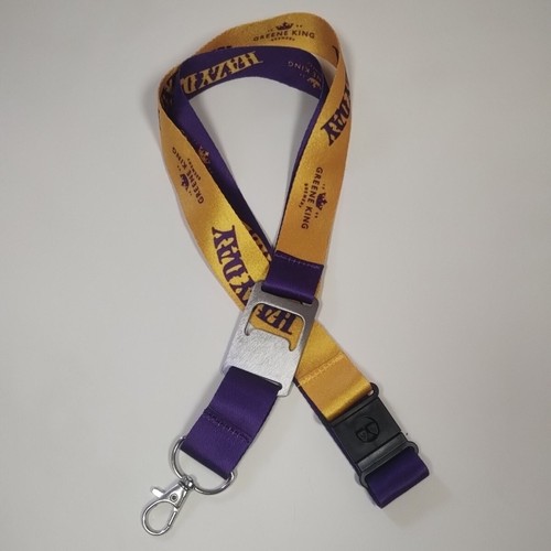 Hazy Day Green King Lanyard Bottle Opener - Yellow & Purple - Festival/Picnics