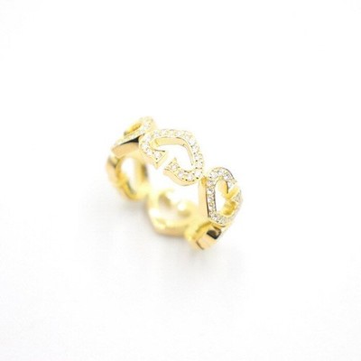 Cartier 18K Gold Full Diamond C Herzring Größe 52 152896375