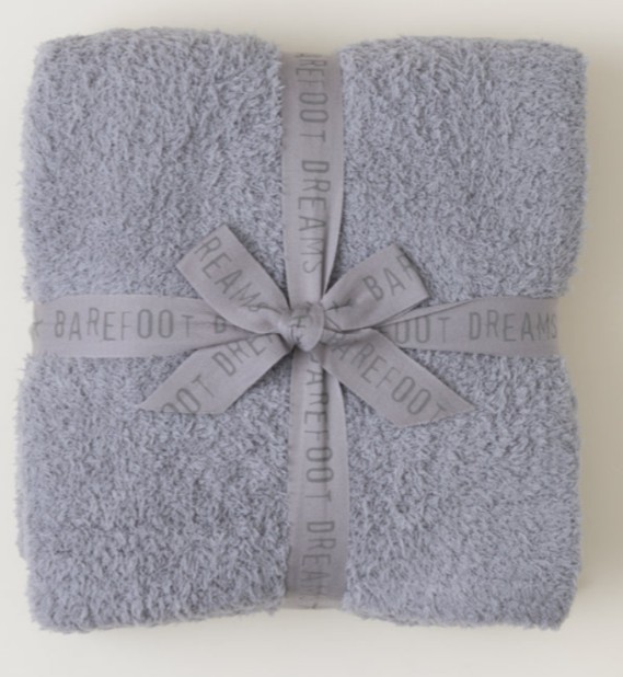 Barefoot Dreams CozyChic Cream Dove Throw Blanket 54x72 for sale