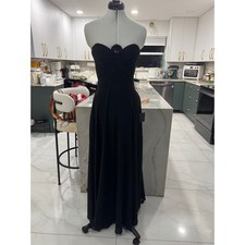 Lulus Remember This Moment Black Rhinestone Strapless maxi dress
