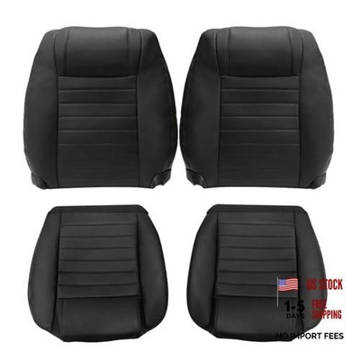 Black Perforated Front Driver and Passenger Side Bottom & Top Lean Back