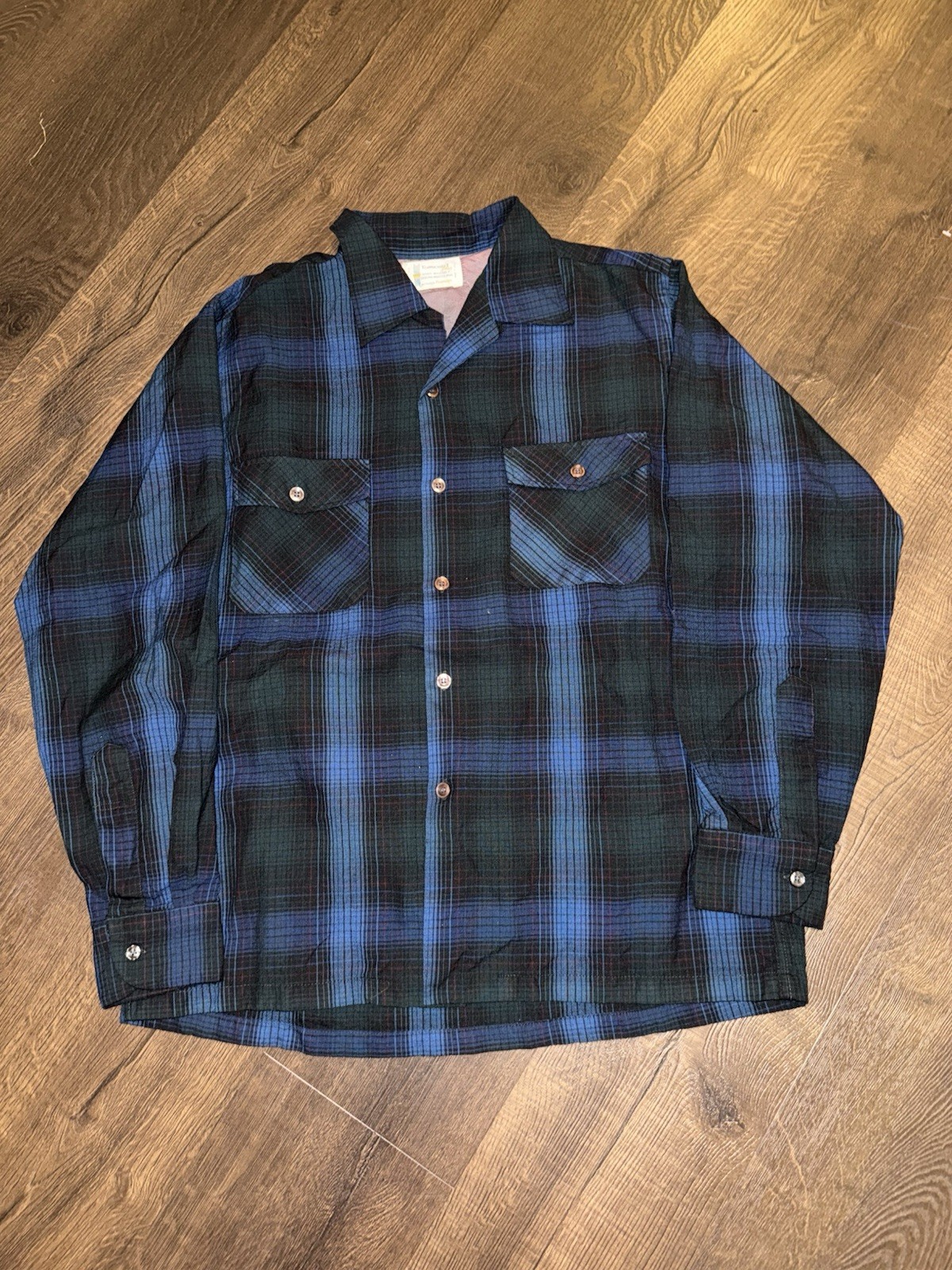 Vintage 60's Penneys Towncraft Shadow Plaid Rayon Loo… - Gem