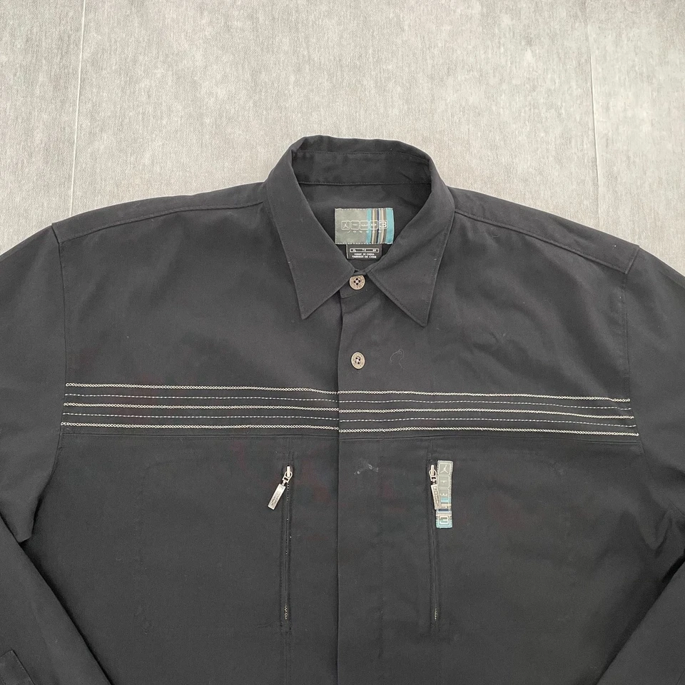 VINTAGE Nike Air Jordan Shirt Adult XL Black Overshirt Full Zip TW03 Mens Y2K - Image 4 of 4