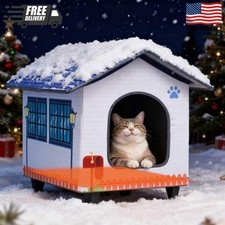 Heated Cat Houses for Indoor/Outdoor Cats with Elevated Heated Cat Bed Waterproo