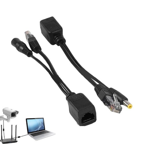 12V POE Adapter Cable Cord RJ45 Injector Splitter Network Power over Ethernet K - Photo 3/11