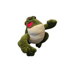 8" Green Frog Prince In Crown Beanbag Stuffed Plush Toy Animal