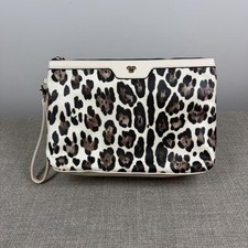 Estuche de Maquillaje PurseN Grande Litt Crema Leopardo Luz Muñequera Bolso Cartera Viaje