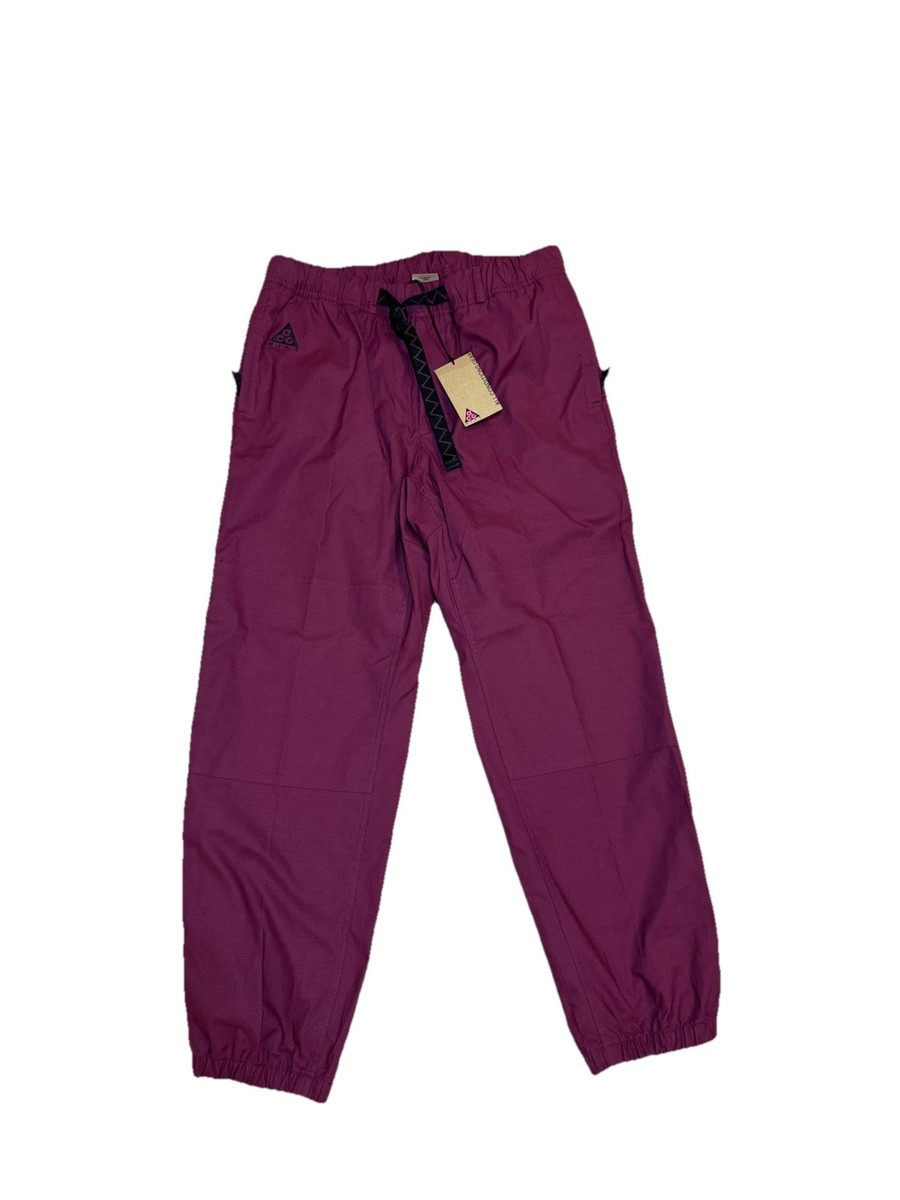 Nike ACG Trail Pants Mens Medium Purple Jogger Nylon Belted Water