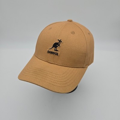 Kangol Strapback Hat Baseball Cap Beige Black Kangaroo Logo Wool Blend One Size