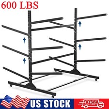 Kayak Storage Rack Adjustable Kayak Stand Cart with Lockable Wheel for 6 Kayaks