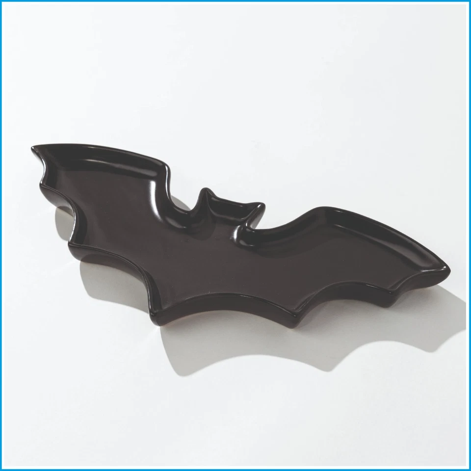 Pottery Barn Bat Shaped Stoneware Platter Halloween New - Image 2 of 4