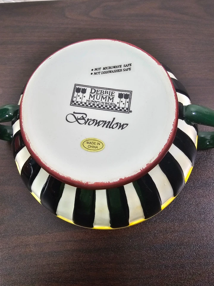 Debbie Mumm Brownlow Navidad Acebo Berry Tazón con Tapa Plato Decoración de Vacaciones Foto 2 de 4