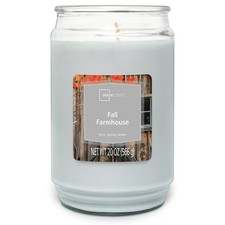 Fall Farmhouse Scented Single Wick Jar Candle, 20 oz, Long Lasting Soy Wax, Hand