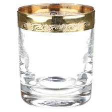 Wasserglas Murano Glas Medici Goldrand