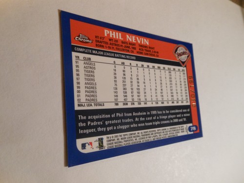 2003 Topps Chrome Black Refractor /199 Phil Nevin #78 - Picture 6 of 6