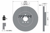 2Er-Set 2Er Set Bremsscheibe Textar 92318105 Jaguar T4N1744 Jaguar (Chery) T4N17
