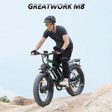 26" Electric Bike for Adults 5000W Dual Motor 52V 1300Wh 45MPH Fat Tire Green