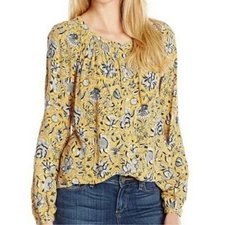 Lucky Brand Jemma Floral Print Button Down Blouse Top Womens S Small Long Sleeve