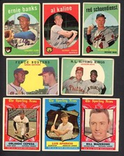 1959 TOPPS SET LOT 67 DIFF BARGAIN GRADE BANKS MAYS KALINE AARON 555496