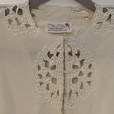 Vintage Vic  Vic Haute Couture Beaded Sweater MCM White Lined