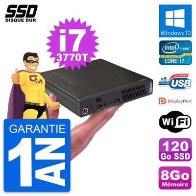 Ultra Mini PC Lenovo M72e Tiny USFF i7-3770T RAM 8GB SSD 120GB Windows 10 Wifi