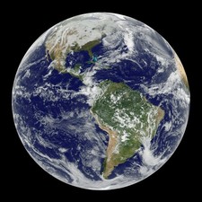 NASA - View of the Americas From Space - Art Print on Paper or Canvas