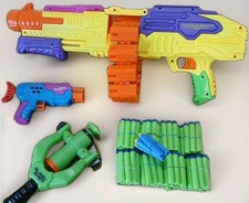 Buzz Bee Tetrashot Dart Blaster Lot Duel Shot Sling Shot Nerf Gun Compatible