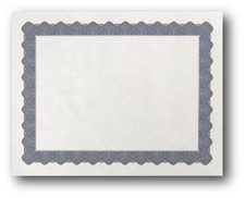 Blank Parchment Certificate Paper Blue Metallic Border 8 1/2x11 Inch 250 PCS