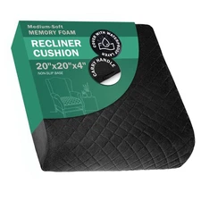 COMFORTANZA Medium-Soft 20x20x4 Memory Foam Recliner Chair Seat Cushion for L...