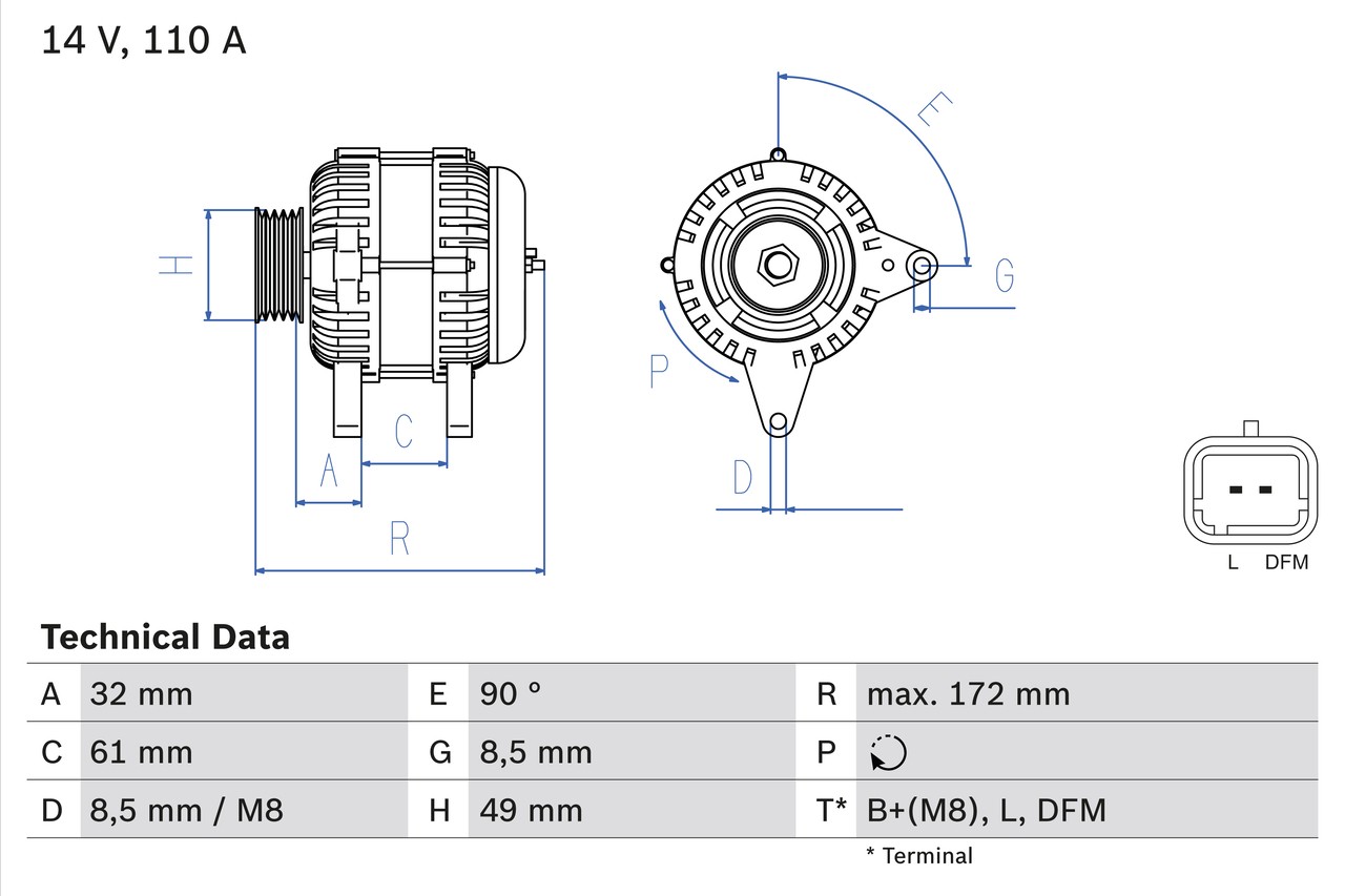 BOSCH 0 986 080 330 Alternator for ,RENAULT