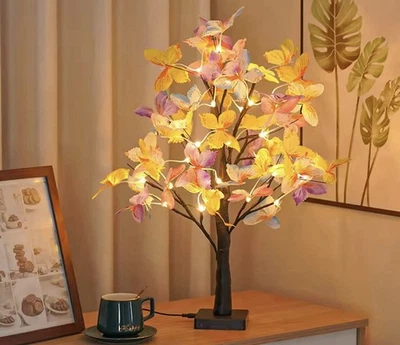 Tabletop Bonsai Tree Lights Butterfly Tree Lamp Christmas Decorative LED Lights