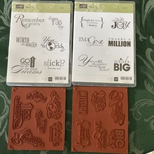 NEW Stampin Up WORD PLAY 1 2 Stamp Set Retired Occasions Greetings Messages