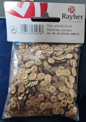 Pailletten Gewölbt, Farbe kupfer matt  Art,-Nr. 3927806,  6mm, Rayher,  OVP,