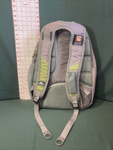 High Sierra Padded Laptop Backpack W/ Suspension strap system Green & Grey - Picture 2 of 18