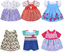 Alive Doll Clothes & Accessories - Baby Doll Dresses, 6 Sets for 12-13" in Inch