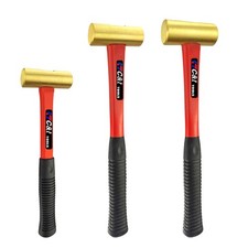 3-Piece Hammer Set, Jacketed Fiberglass Solid Brass Non-Sparking Hammers, 16,...