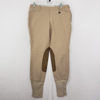 Equine Couture Coolmax Champion Side Zip Breeches Women's 30 Tan Equestrian