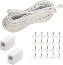Phone Extension Cord 50 Ft, Phone Cord Telephone Cable with Standard Rj11Plug an