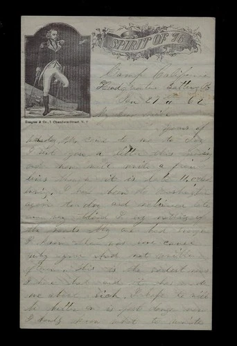 CIVIL WAR LETTER - 6th NY Artillery - Writes of Henry Ward Beecher & War Content