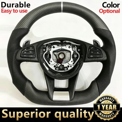 Matte Carbon Fiber Steering Wheel for Mercedes-Benz AMG C63 SLC W205 2016-2020
