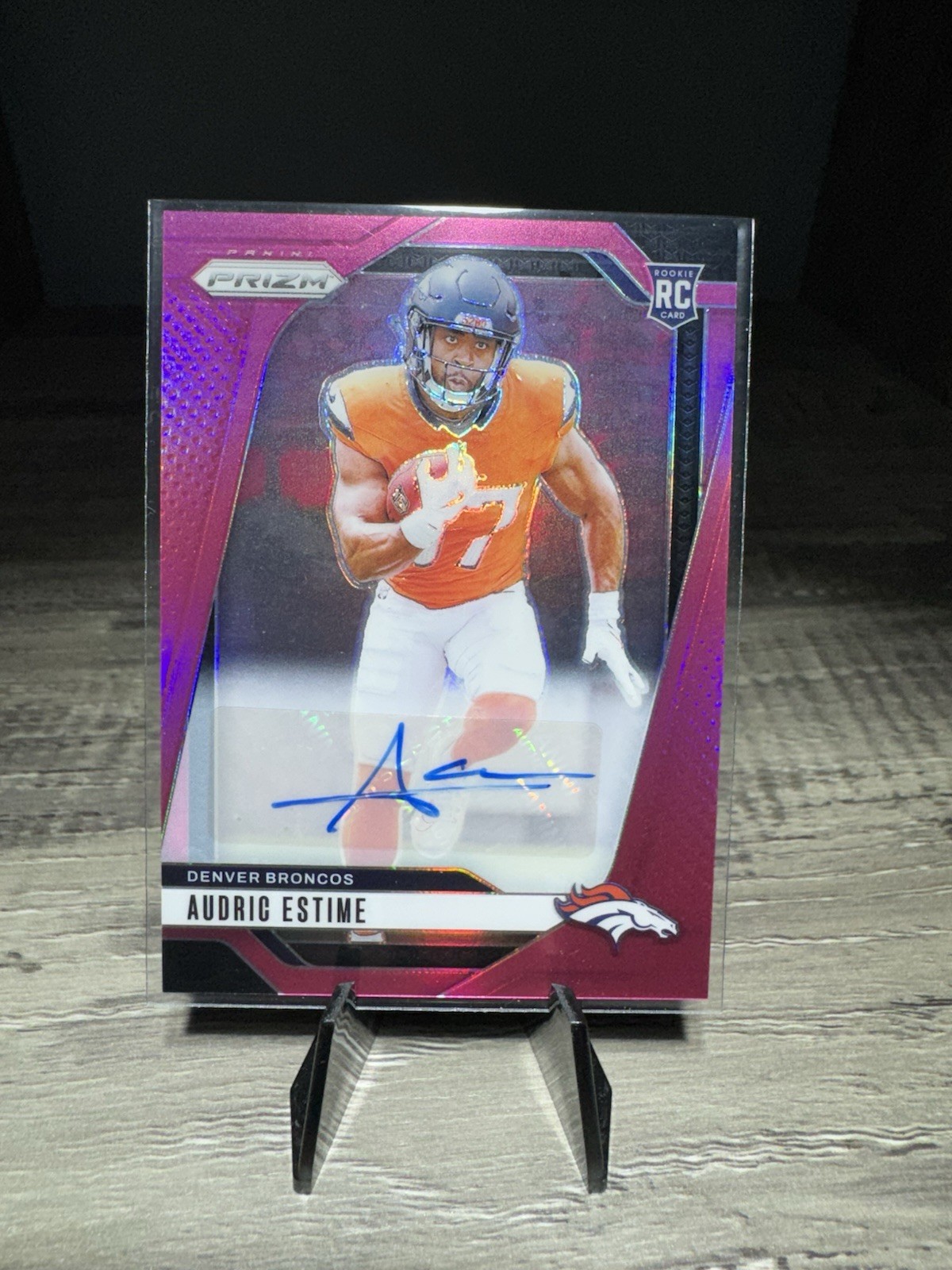 2024 Panini Prizm - Rookies Audric Estime #306 Pink Prizm Autographs (AU, RC)