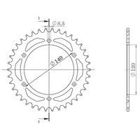 Zahnrad Stahl P520 - Z38 (DIS.10311) Honda 250 Xl R 84/87