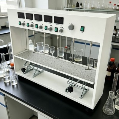 6-Station Digital Overhead Stirrer 0-400RPM Lab Liquid Mixer Independent Control