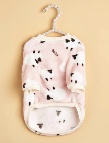 Camicia Bambino Stampa Pecora Vestiti per Cane, Gatto, Pet Felpa Rosa Taglia S - Foto 5 di 7